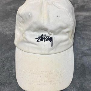 Vintage White Stüssy Dad Hat
